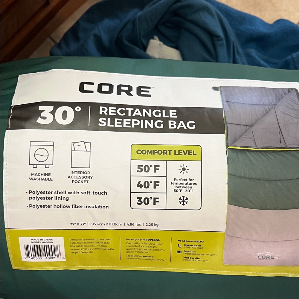 Green Rectangle Sleeping Bag